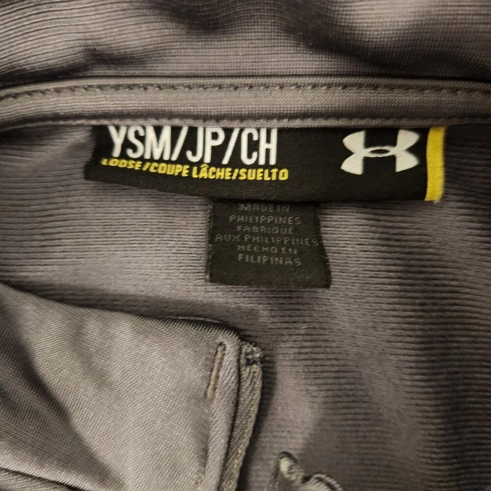 Under Armour Boys‎ Full Zip Gray Track Jacket Size Youth Size Small EUC